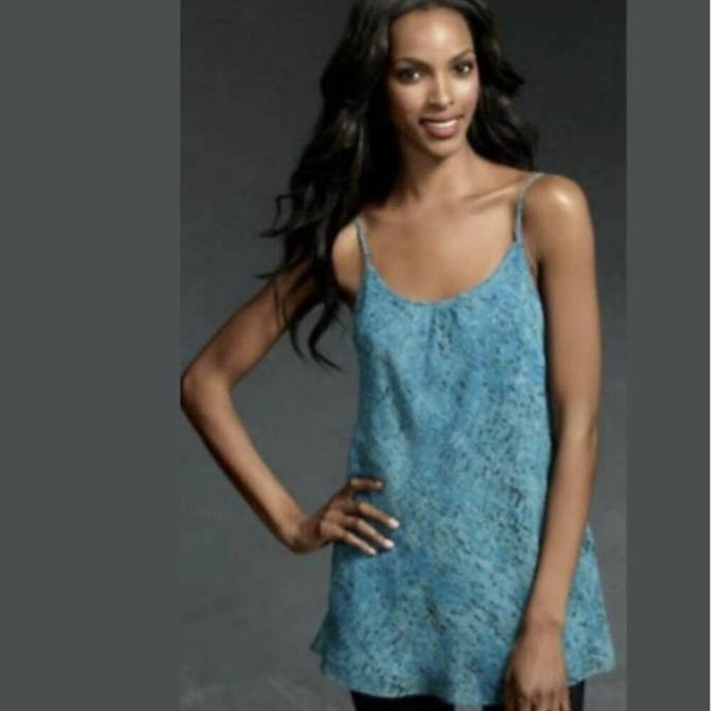 Cabi Womens Blue Brilliant Cami Camisole Long Line Tunic Tank size Small